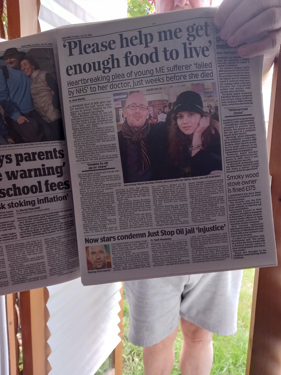 MEFoggyDog's tweet photo. Foggy's Chauffeur 'trekked' to Foggy HQ to show me....

I've not read it yet (no idea of quality of content).

But- front and 2nd page in @DailyMailUK 

#peME #MEcfs https://t.co/vrrabkIbz3