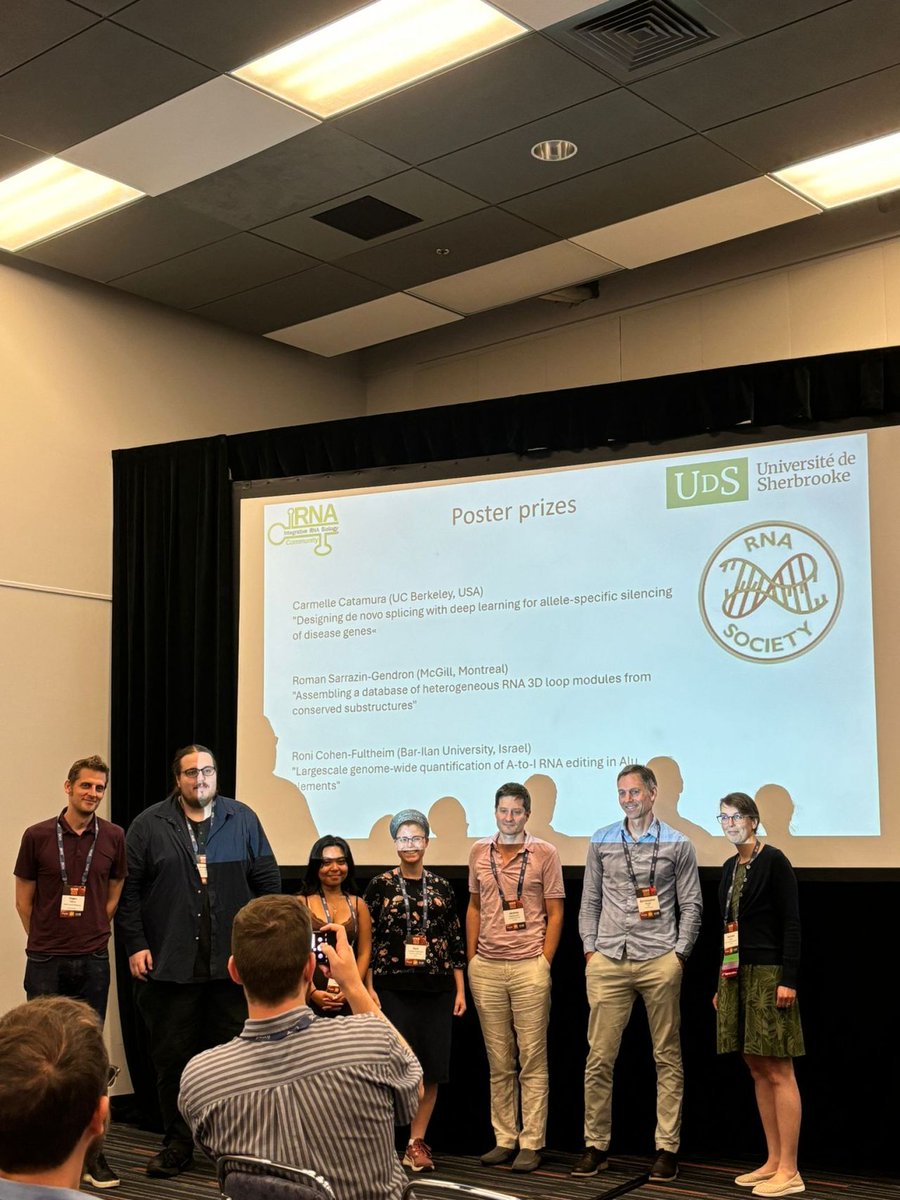 LevanonLab's tweet photo. So proud of our Roni Cohen-Fultheim @RCohenFultheim! 
Her poster on large-scale genome-wide quantification of A-to-I RNA editing in Alu elements was selected as one of the top three by the iRNA-COSI Track judges at the #ISMB2024! https://t.co/S6IBboRabU