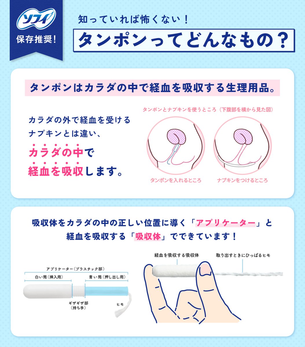 タンポン 【保存推奨】#タンポン について「子供にはまだ早そう」「使うのが難しそう」という声が多かったのでまとめてみました！ #夏休み  で訪れる海やプールでも、タンポンがあれば安心できる心強いアイテムなんです⛱ くわしい使い方はこちらをチェック👉🏻https ...