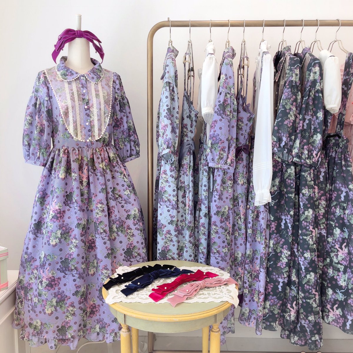 Melody Basket Juicy Grapeワンピース ブラック