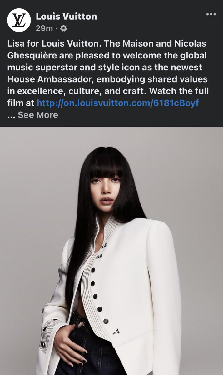 LaliceUpdates's tweet photo. .@LouisVuitton facebook update with #LISA: 

- please engage ⤵️

🔗 https://t.co/X79g5iQWla

LISA LV BRAND AMBASSADOR 
#LISAxLouisVuitton https://t.co/kgIkdut9Kb
