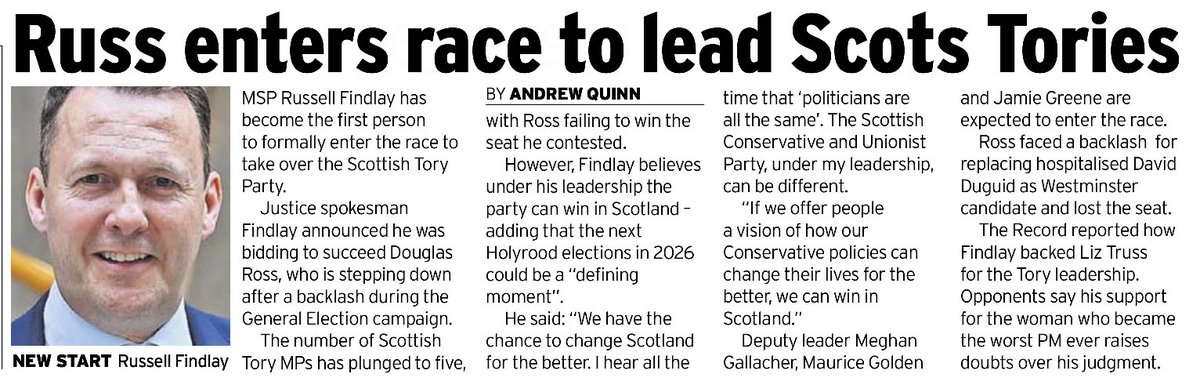 Mr Findlay's a good guy who would make an excellent leader for the Scottish Conservatives.

👍😀💯