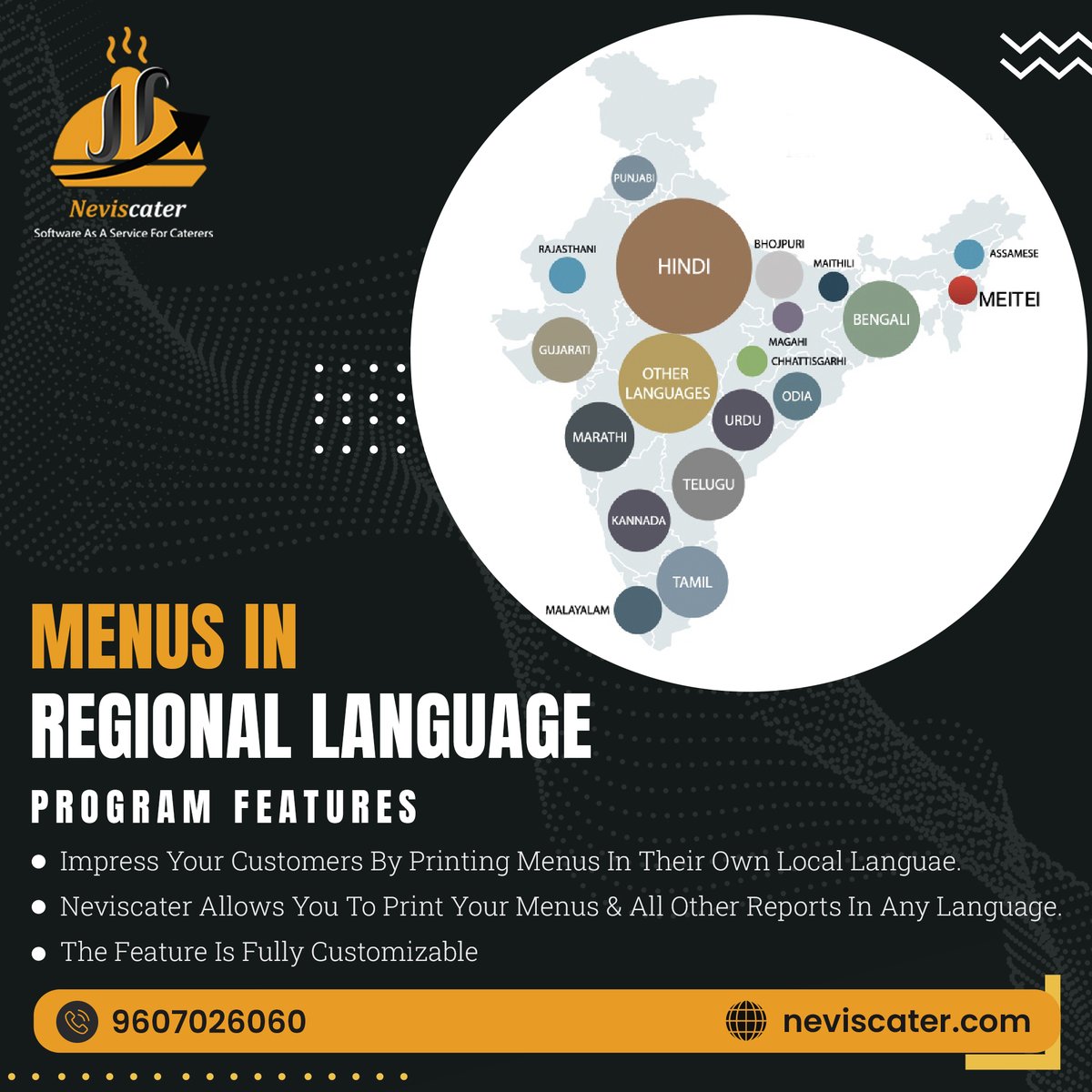 Neviscater's tweet image. Catering Beyond Borders. Print menus in any language, making communication easy and delicious.

🌏 neviscater.com
📲 9607026060

#VoiceAssistant #RecipeCreation #MenuItems #EventPlanning #MasterItemsList #cateringsoftware #catering #Neviscater #Indore #Pune #Mumbai