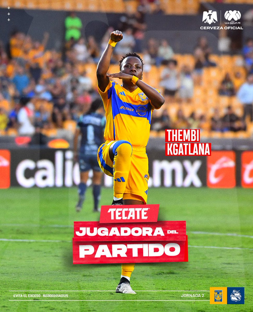 LigaBBVAFemenil (@ligabbvafemenil) on Twitter photo #TecateJugadoraDelPartido I <a href="/Kgatlanathe1st/">GIRLS DON’T DO THAT</a> 🇿🇦
Sudafrican Power 💥 Gol ➕ Asistencia
<a href="/CervezaTecate/">Cerveza Tecate</a> #TecateJugadoraDelPartido I <a href="/Kgatlanathe1st/">GIRLS DON’T DO THAT</a> 🇿🇦
Sudafrican Power 💥 Gol ➕ Asistencia
<a href="/CervezaTecate/">Cerveza Tecate</a>