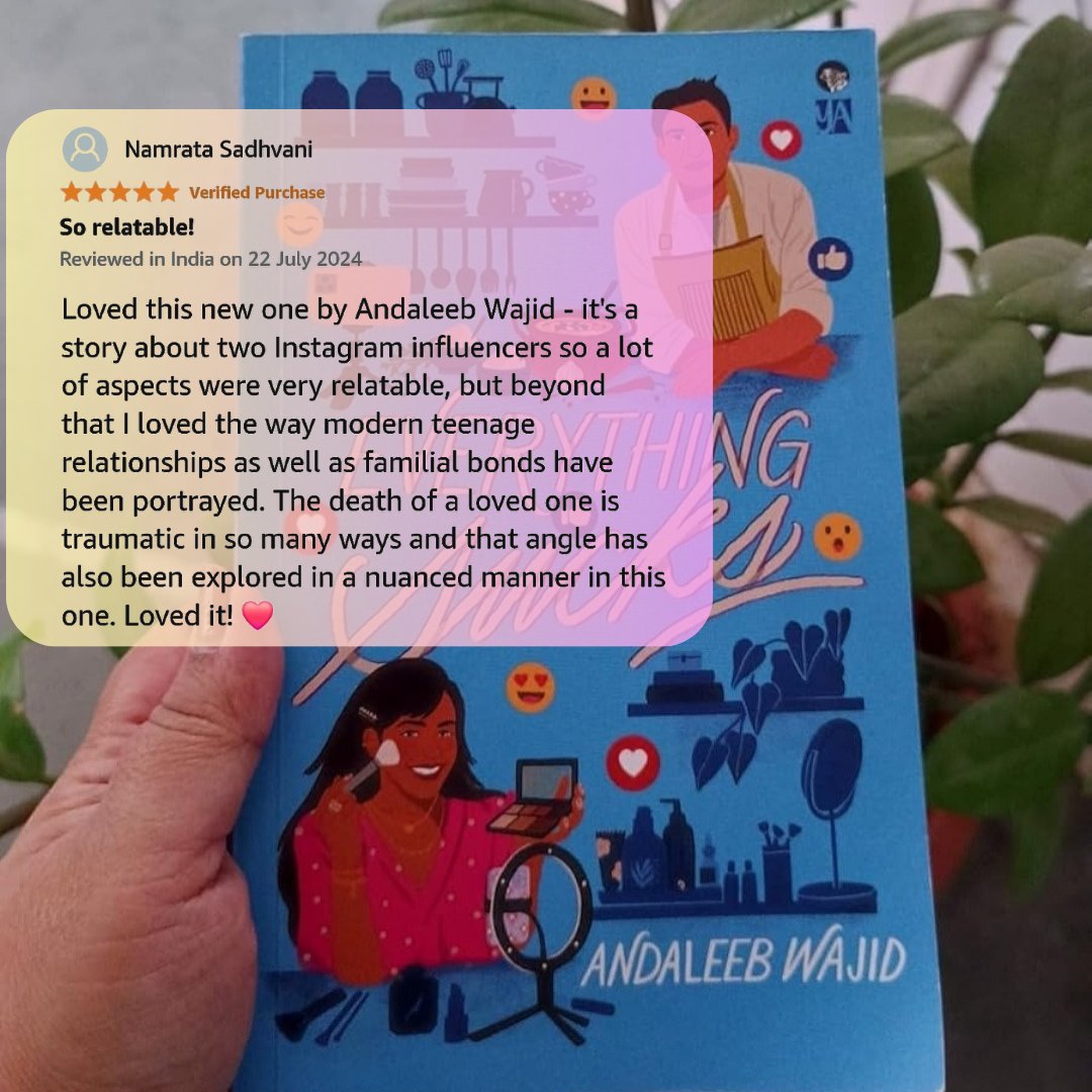 andaleebwajid's tweet image. Getting the stamp of approval for Everything Sucks from @NamrataSadhvani has made my day! Thank you so much Namrata! 😊 #everythingsucks #romance #romancenovel #YAnovel #romcom