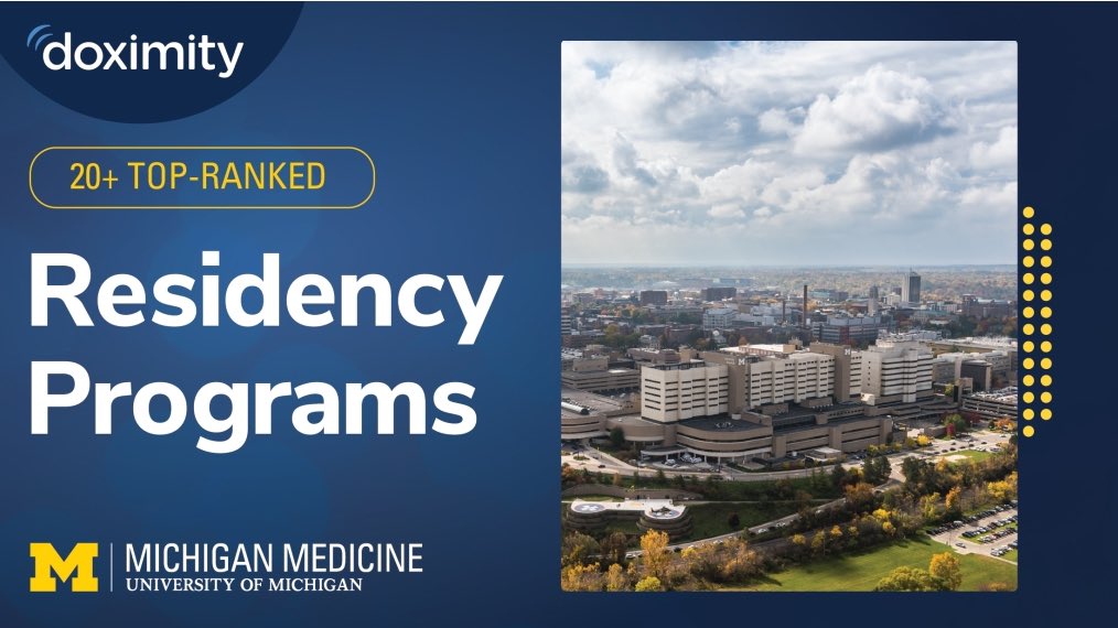 Kamran Mirza MD PhD - کامران مرزا (@kmirza) on Twitter photo Thrilled to announce that <a href="/UMichPath/">Michigan Pathology</a> residency program ranked #3 in the nation! Check out the latest <a href="/Doximity/">Doximity</a> Residency Navigator! #PathMatch25 #PathMatch26
michiganmedicine.org/news-release/u…
With 14 top-10 programs, the commitment of <a href="/umichmedicine/">Michigan Medicine</a> to excellence in #MedEd shines Thrilled to announce that <a href="/UMichPath/">Michigan Pathology</a> residency program ranked #3 in the nation! Check out the latest <a href="/Doximity/">Doximity</a> Residency Navigator! #PathMatch25 #PathMatch26
michiganmedicine.org/news-release/u…
With 14 top-10 programs, the commitment of <a href="/umichmedicine/">Michigan Medicine</a> to excellence in #MedEd shines