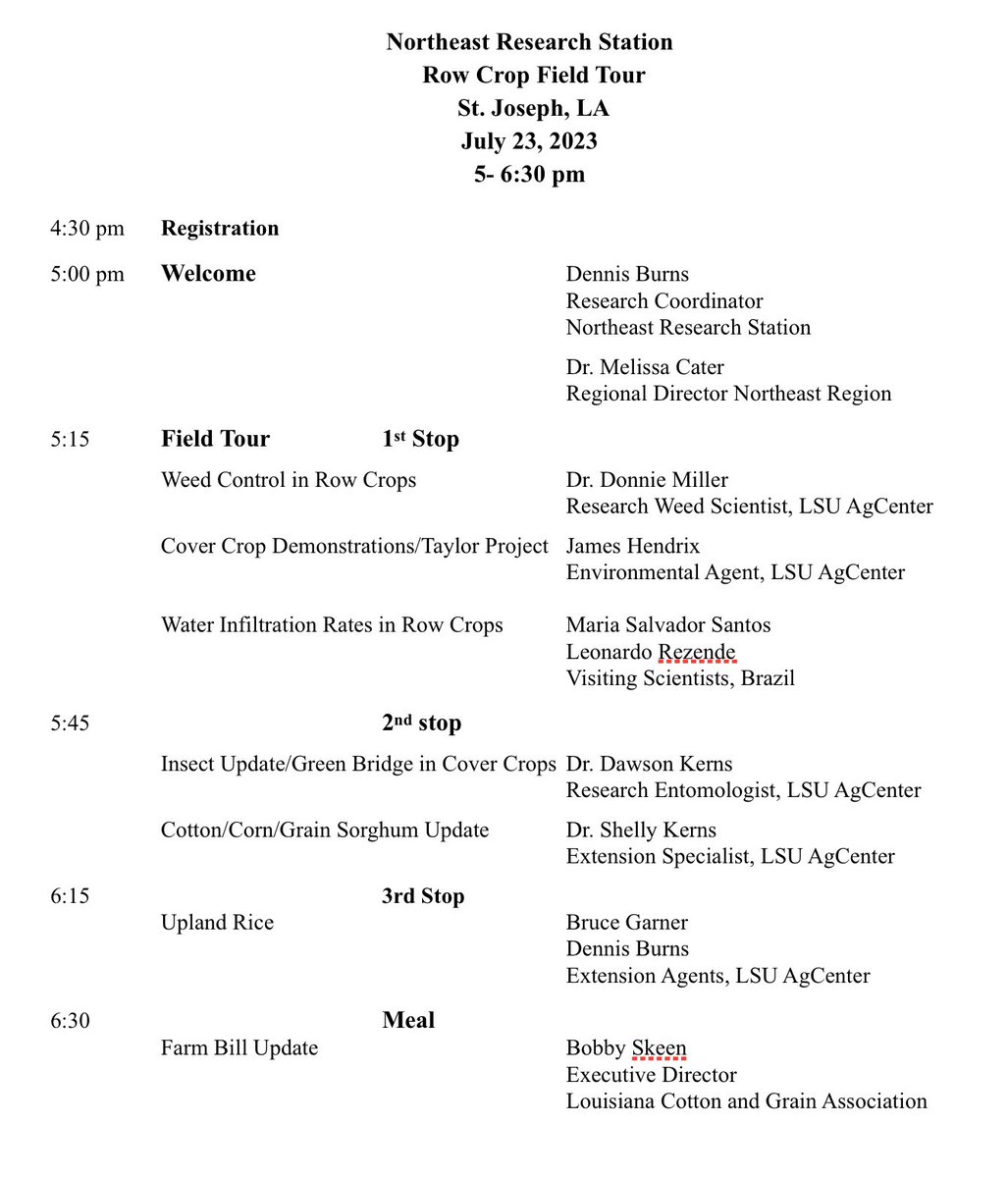 Louisiana Delta Crop Report (@ladeltacrop) on Twitter photo Northeast Research Station Row Crop Tour <a href="/LSUAgCenter/">LSU AgCenter</a> <a href="/lsu_BMPs/">LSUAgCenterOnFarmBMPs</a> <a href="/SouthCoverCrops/">SouthernCoverCropsCouncil</a> Northeast Research Station Row Crop Tour <a href="/LSUAgCenter/">LSU AgCenter</a> <a href="/lsu_BMPs/">LSUAgCenterOnFarmBMPs</a> <a href="/SouthCoverCrops/">SouthernCoverCropsCouncil</a>