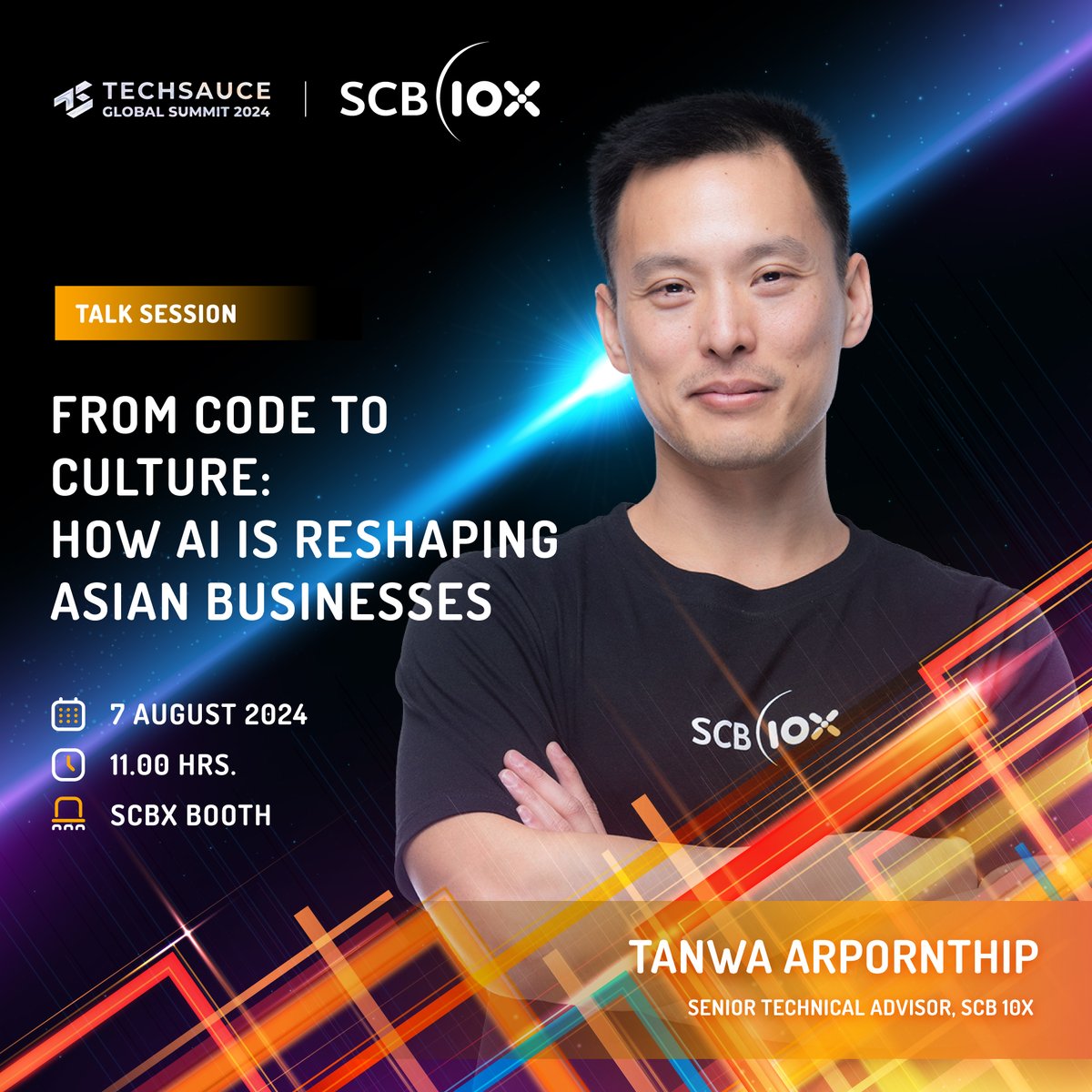 SCB 10X (@scb10x_official) on Twitter photo SCB 10X will be joining the Techsauce Global Summit 2024 from August 7-9 at QSNCC. Come and attend our talk sessions on various topics and visit us at our booth along with our partners' booths. <a href="/TheSandboxGame/">The Sandbox</a> <a href="/spacelyai/">Spacely AI</a> <a href="/0xShardLab/">ShardLab</a> <a href="/kasima/">kasima</a> @TanwaArpornthip
#SCB10X SCB 10X will be joining the Techsauce Global Summit 2024 from August 7-9 at QSNCC. Come and attend our talk sessions on various topics and visit us at our booth along with our partners' booths. <a href="/TheSandboxGame/">The Sandbox</a> <a href="/spacelyai/">Spacely AI</a> <a href="/0xShardLab/">ShardLab</a> <a href="/kasima/">kasima</a> @TanwaArpornthip
#SCB10X