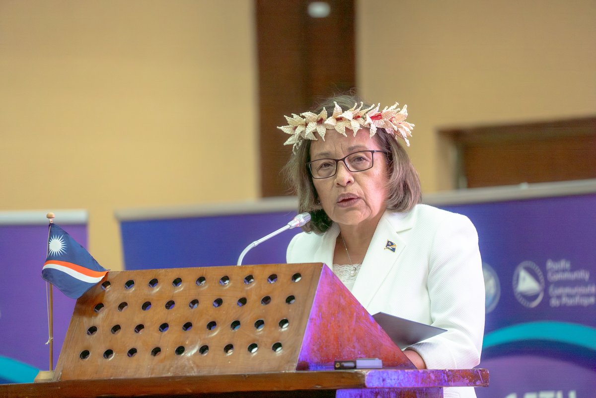 “We need every woman’s ability, we need their talent, &amp; we need their dreams of what is possible in the Pacific” -  🇲🇭 President, Her Excellency Dr. Hilda C. Heine, during her keynote speech for #15thTriennialConference: bit.ly/46fX88R