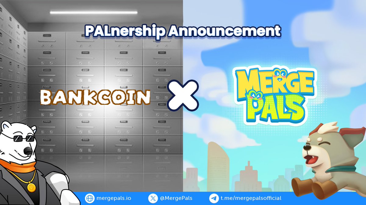 Merge Pals is PALnering with @Bankcoin_com, the first Web3 Gaming Bank on the TON network! 🏦✨

Run your own bank, collect $Bankcoin, $not, $cati, and more with a single click. Earn $usdt, $ton, and $btc, and look forward to features like bank accounts, staking, and bank cards.