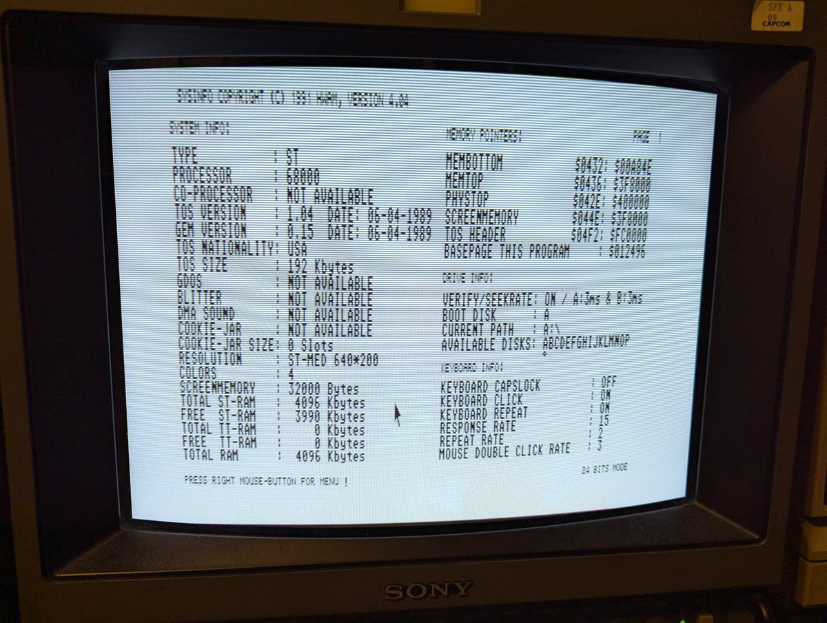 CableBoxMods's tweet image. 4mb RAM upgrade complete! Now my Atari 520ST is cookin with gas! Also here&apos;s some Nyan Cat and also gave the Gotek a final home in a proper shell❤️