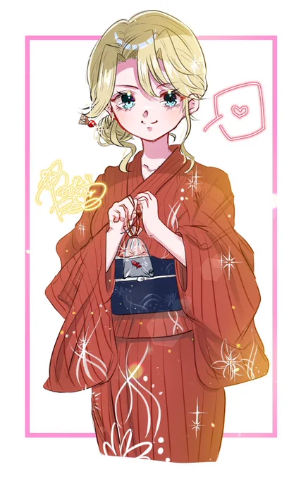 着物浴衣描くの好き
