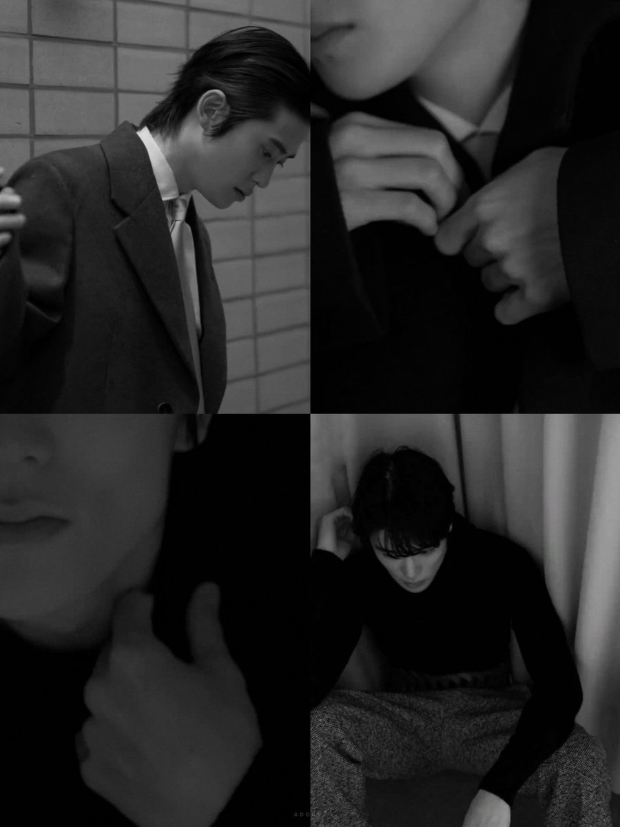 Jaehyun in black and white