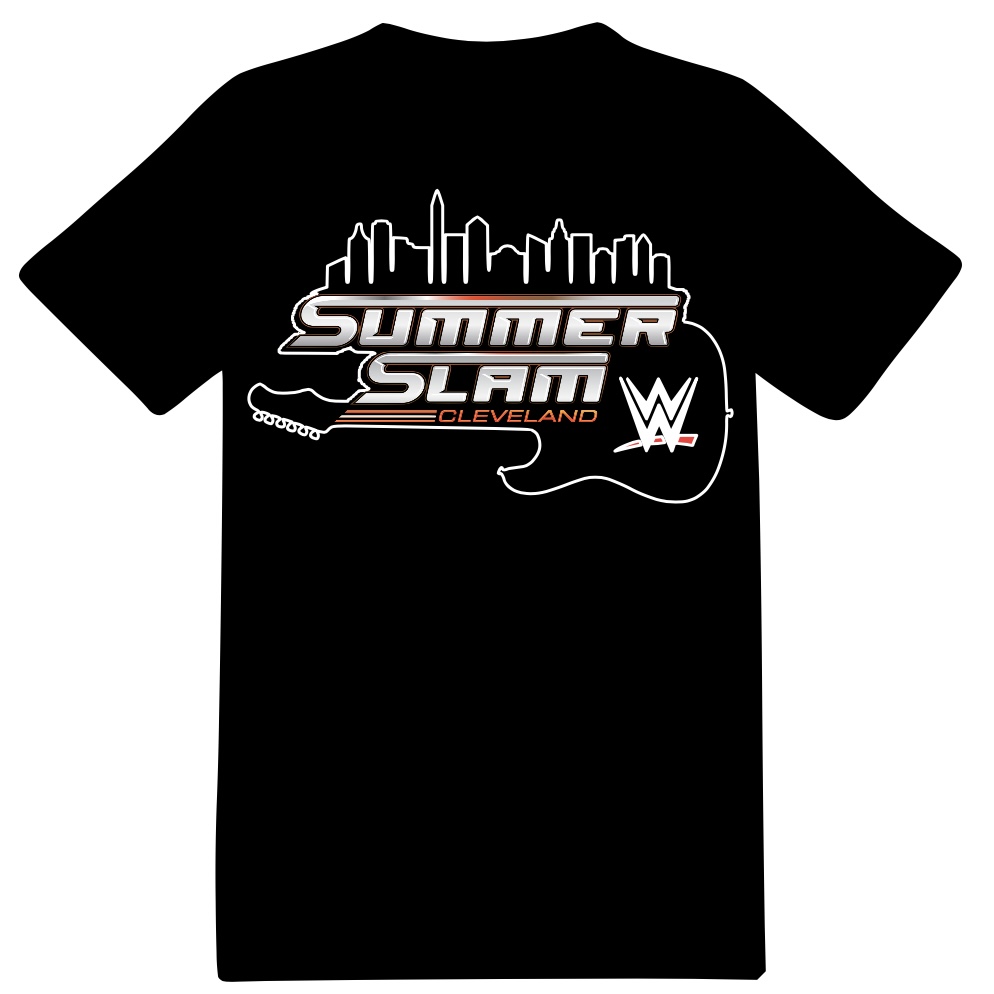 RealDylanTSmith's tweet photo. My official design for #summerslamshirtcontest I pulled inspiration from Cleveland being the home of not only @wwe Summer Slam this year but the Rock &amp; Roll Hall of Fame! https://t.co/P5zlpPC6hk