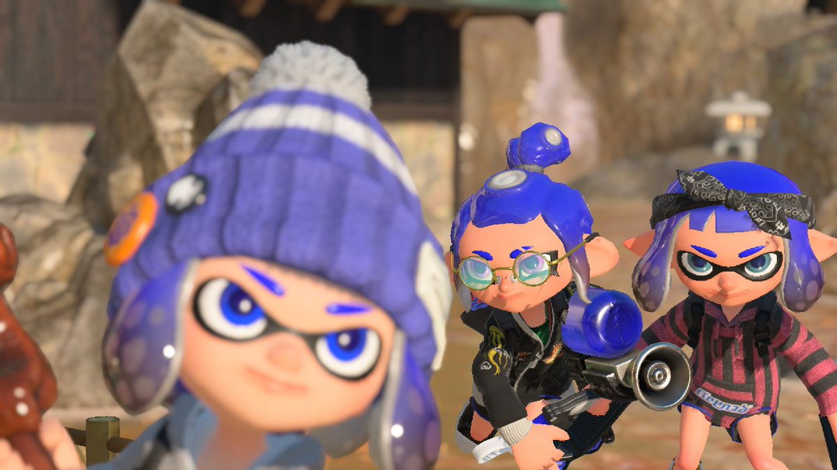 Charistjy's tweet photo. Some funny pictures with friends
Ft. @fluffy_gyaru big forehead hehe
#Splatoon #Splaton3 #Nintendo #NintendoSwitch https://t.co/kmCrcedbyY