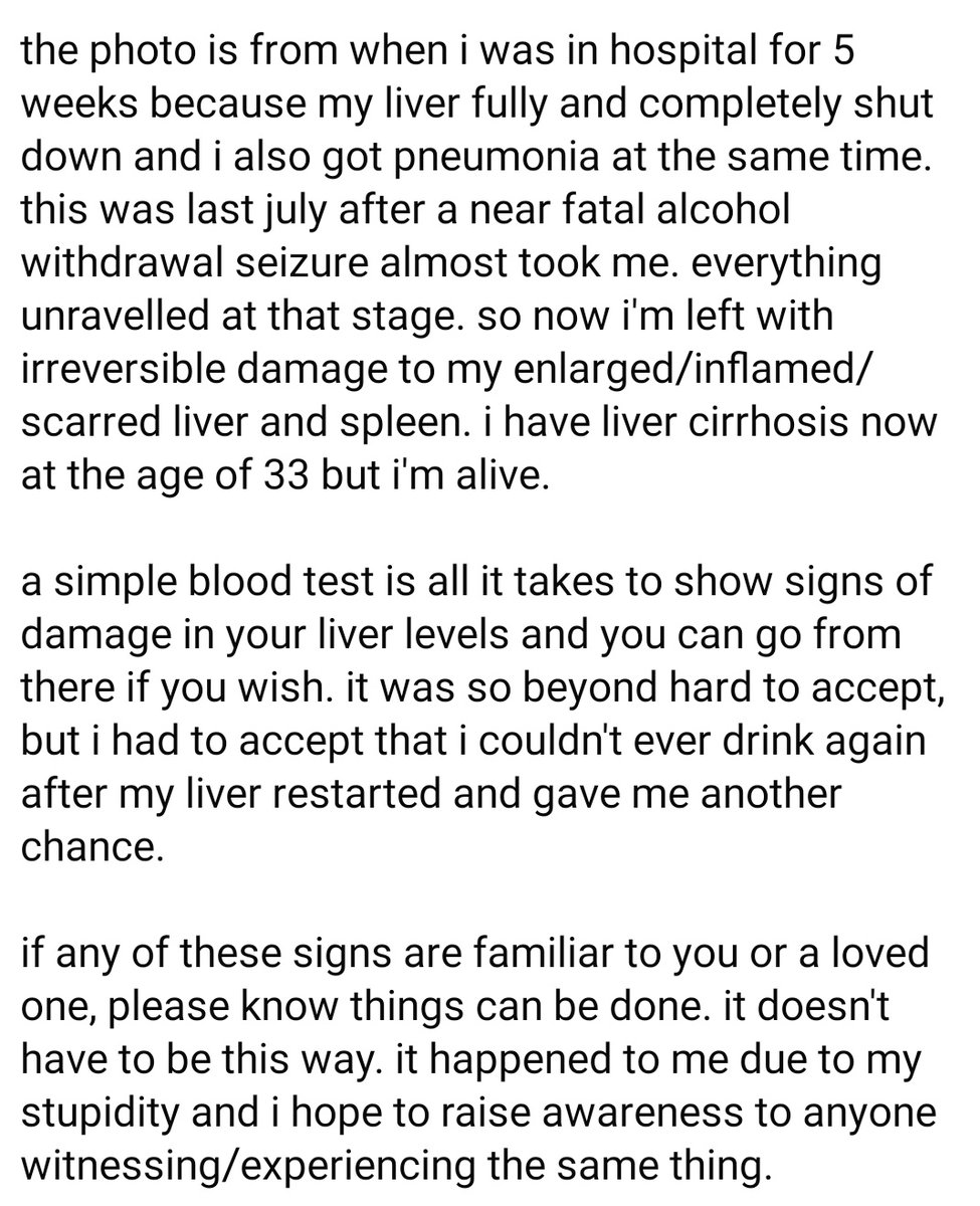 my biggest attempt at raising awareness yet. please RT if you can. i want to show you all the damage alcoholism can cause. what to look out for if you notice it in yourself or a loved one. i just want at least 1 person to avoid this chaos and pain every day. #recoveryposse #sober