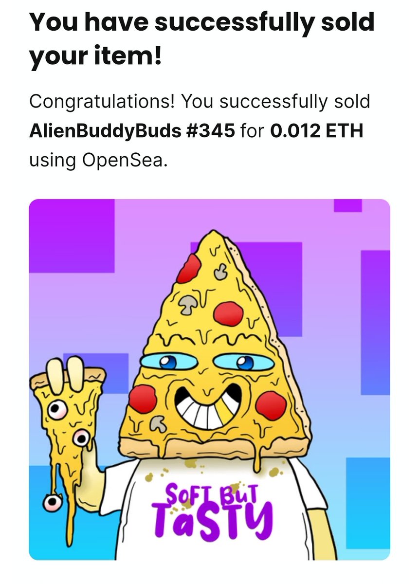 Alien Buddy Buds (@alienbuddybuds) on Twitter photo GM alien gang 👽☕️
We have had so many sales in the last few days! Thank you from the bottom of my heart 💜
Participant No.4 for our "To the Moon Event" is <a href="/cryptobyls/">Cryptobyls</a> 🛸
Thank you for loving Pizza as much as I do 🍕🤣
And thanks a lot for the purchase 💜
You also receive the GM alien gang 👽☕️
We have had so many sales in the last few days! Thank you from the bottom of my heart 💜
Participant No.4 for our "To the Moon Event" is <a href="/cryptobyls/">Cryptobyls</a> 🛸
Thank you for loving Pizza as much as I do 🍕🤣
And thanks a lot for the purchase 💜
You also receive the
