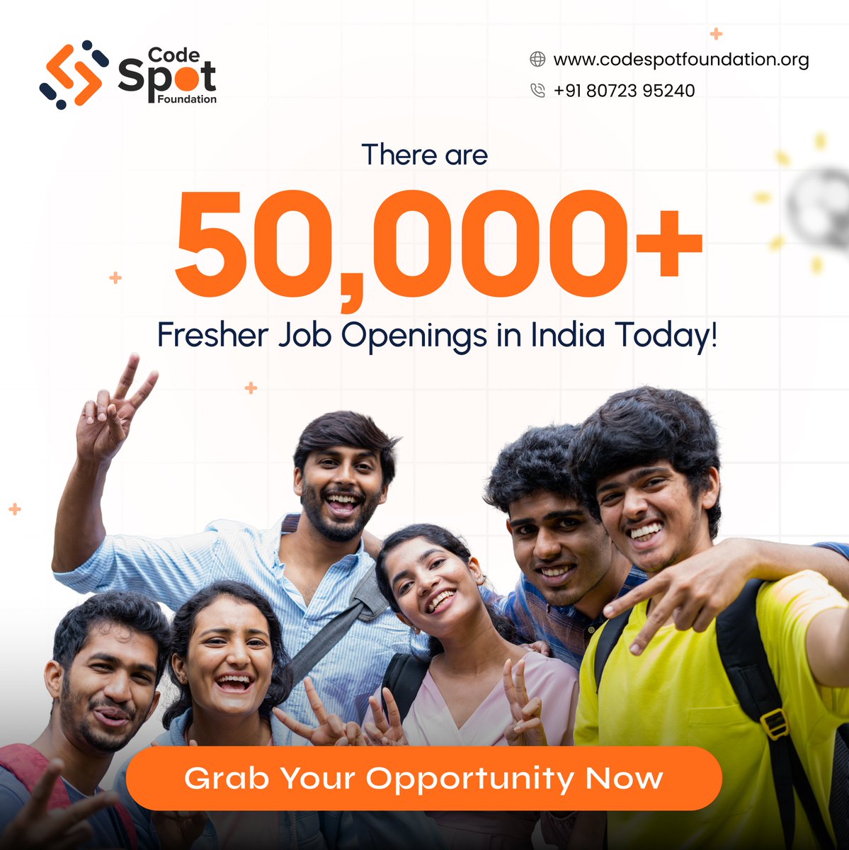 codespotorg's tweet image. Freshers-க்கு 50,000+ வேலைவாய்ப்புகள் உள்ளது. எங்களது மூன்று மாத Certification Course-ல் Enroll செய்து, உங்கள் திறமைகளை மேம்படுத்துவதன் மூலம், உங்கள் வேலைக்கான வாய்ப்புகளை மூன்று மடங்காக உயர்த்துங்கள்.

#certificationcourse #codespot #upskill #jobs #internship #CareerGrowth