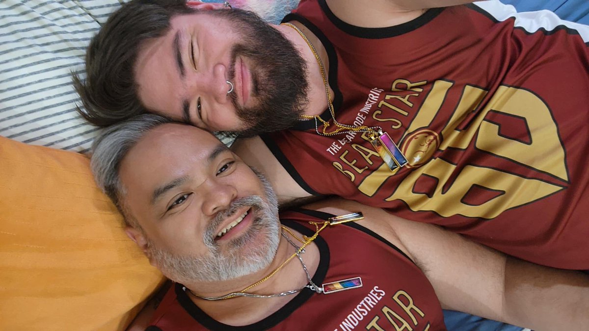 KumaPapaJoe's tweet image. Sporting and loving our unique bearcode jerseys! 

@migs_Santis’ favorite number is 7, mine is 8, but some peeps already beat us to those numbers … so 34+35 will do hahaha …IYKYK🤭

Thank you @Bearcode_ph! Tight 🐻 Hugsss

#bearcode #bearcodeph #bearcode_ph