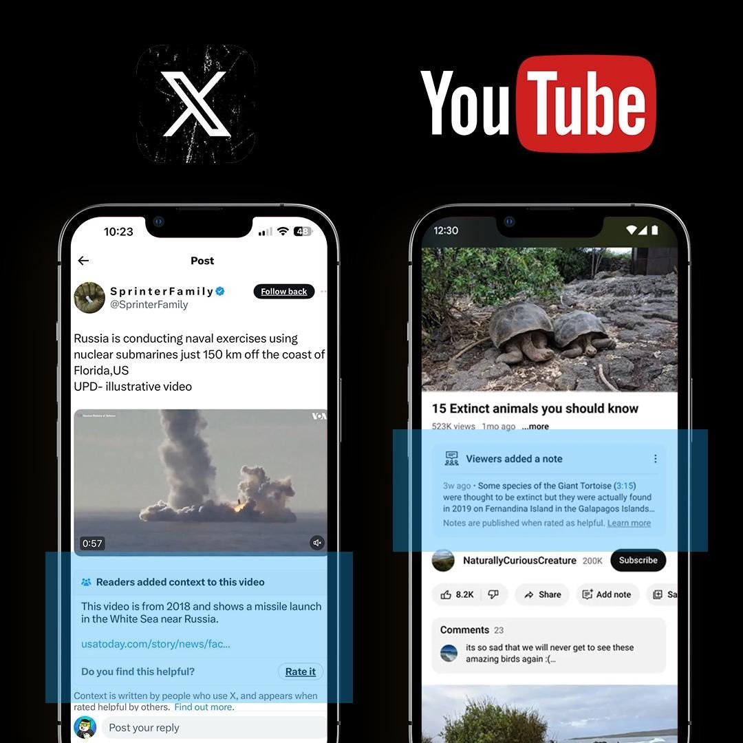 YouTube is copying the Community Notes feature from 𝕏 😂