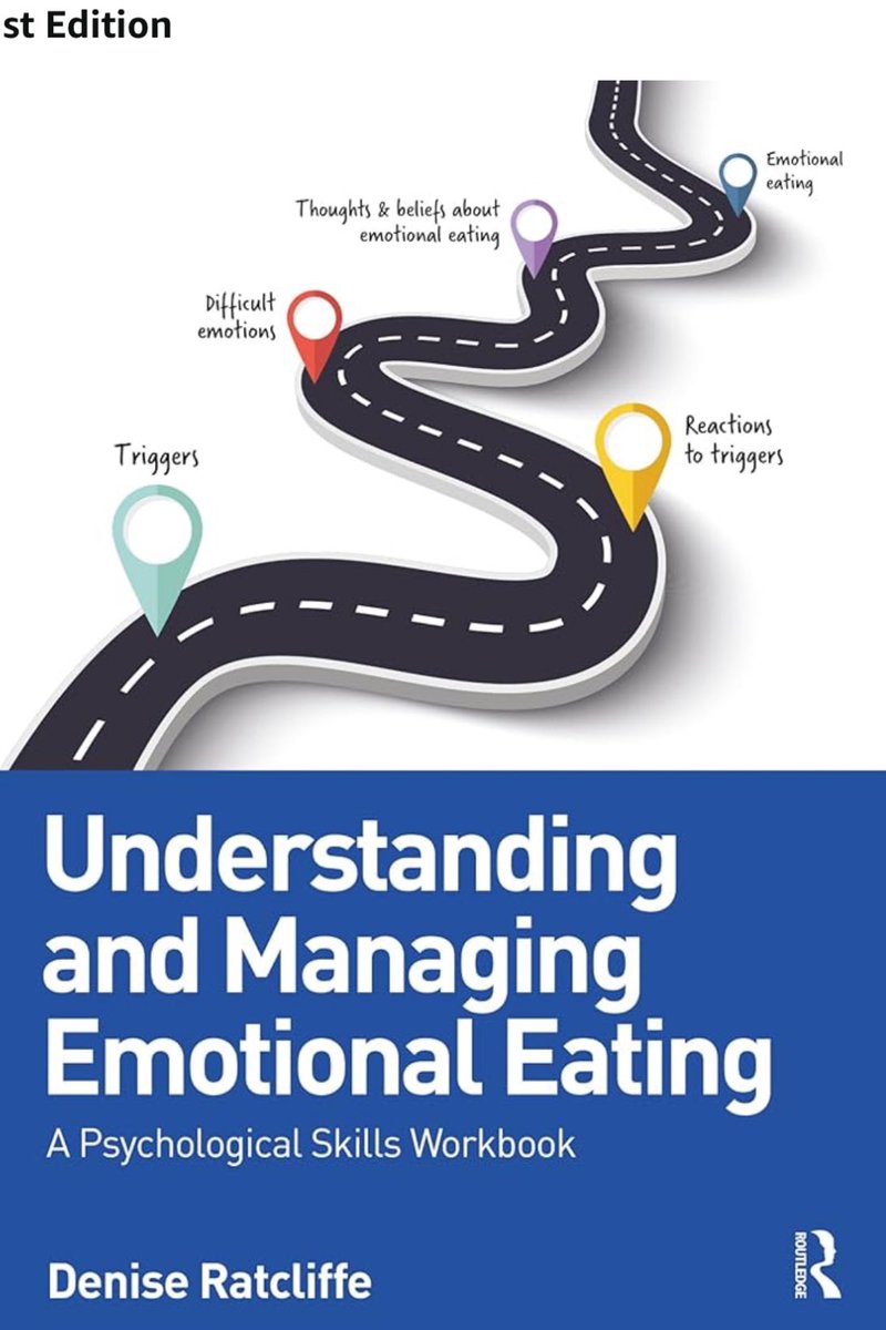 Happy (and nervous!) to let you know my emotional eating workbook is out today! Hoping it will help people who can’t access specialist psychological help for this common yet distressing problem. Step by step guide to developing understanding &amp; skills, based on CBT, ACT and CFT.