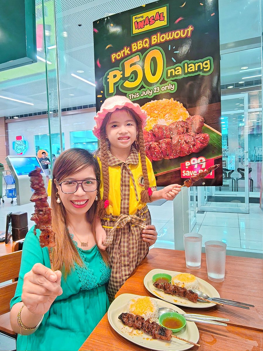 PROMO ALERT! 🚨 Save the date for the #MangInasalPorkBBQBlowout this July 23!💚💛

Enjoy this smoky-sweet, juicy-lammmbot Mang Inasal Pork BBQ for only ₱50 via dine-in and takeout on this one-day promo!

#ILoveMangInasal #ihawSARAPandUnliSAYA
#MangInasal #YEStoMangInasalPorkBBQ