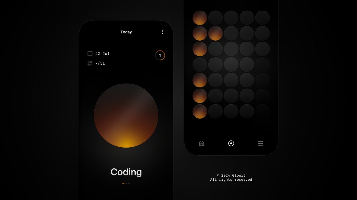 Glowit_app's tweet photo. Simple task tracker, just click on the light bulb daily. What do you think about it? What features would you like to see added to this app?

The app in development. https://t.co/RqADwmoENI