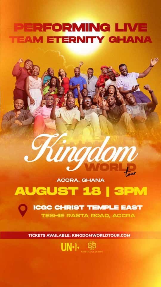 BlacVolta's tweet image. Team Eternity from Ghana 🇬🇭 is joining the Kirk Franklin x Maverick City show on the 18th of August | @teameternitygh 

Make sure to grab your tickets! Early bird tickets are sold out.

📍 ICGC Temple (Teshie)

#TeamEternity #KirkFranklin #MaverickCity #Concert #LiveMusic