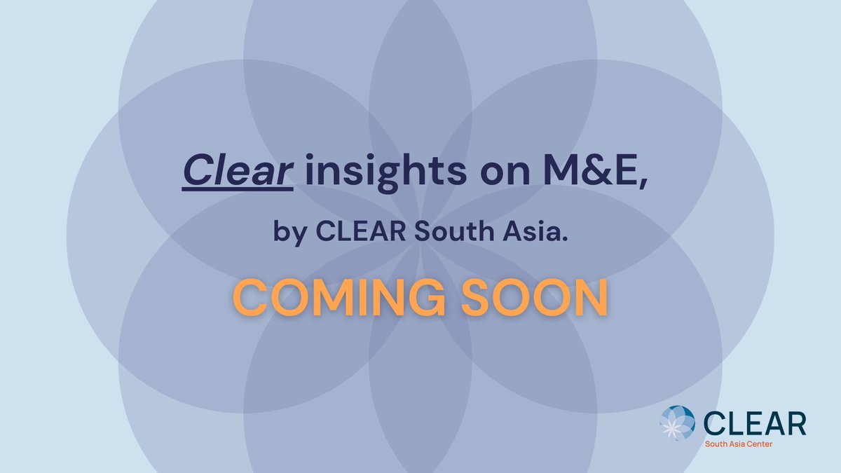 CLEARSouthAsia's tweet image. Within the world of M&amp;amp;E, there are many tools, methods, ideas, and innovations constantly being developed. Where do you get started?

Presenting: #CLEARInsights. Clear insights on M&amp;amp;E by CLEAR South Asia.

Stay tuned!

Visit clearsouthasia.org to check out our M&amp;amp;E resources!