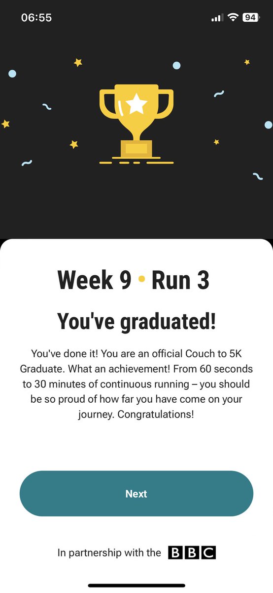 helensugden's tweet photo. I’ve done it- finished the C25K (again!) harder this time due to other stuff depleting my energy, but I’ve kept going, set the alarm (5.30am 😩) now to try and get to 10k- might need help! 
When you think you can’t, try it- you might be surprised! https://t.co/2QjxbNKT1N