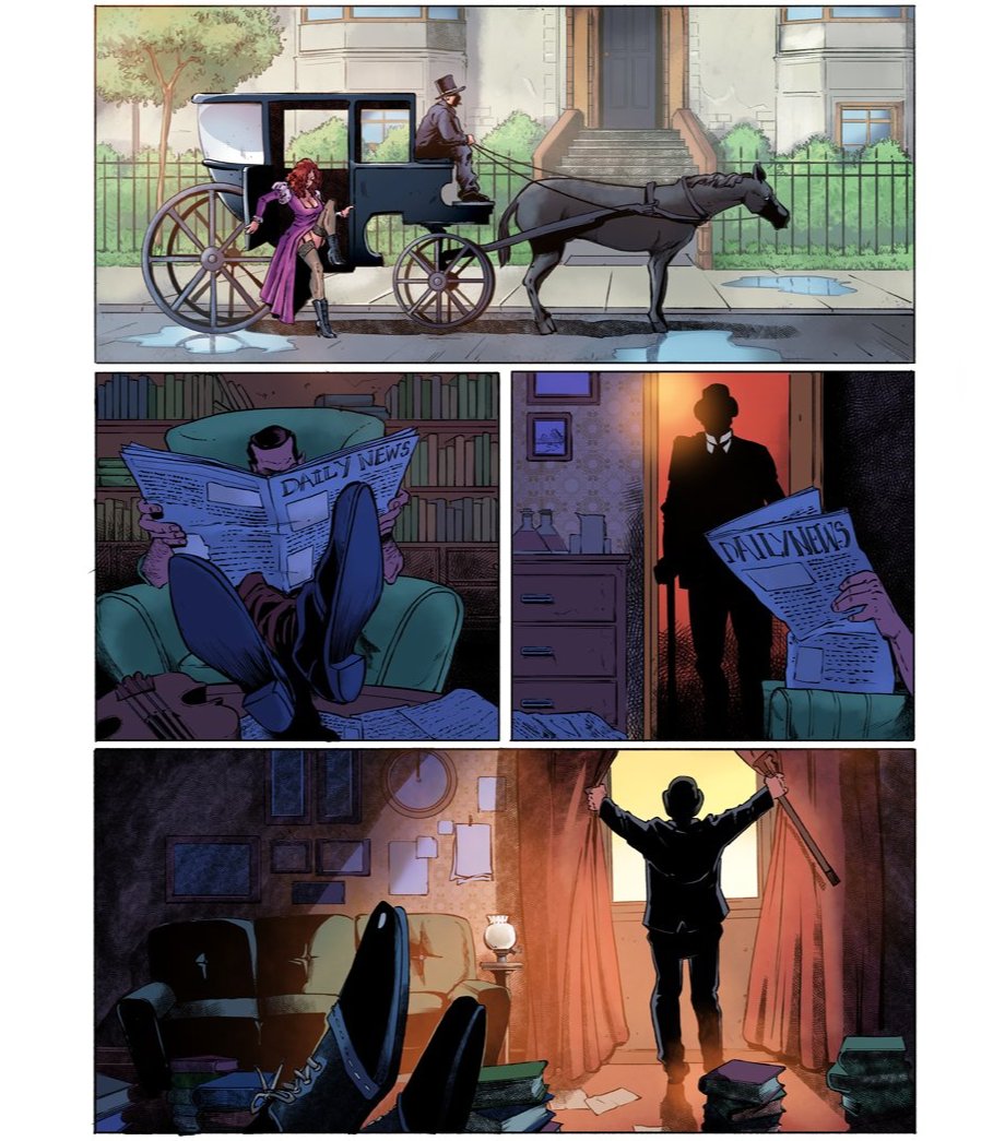 mrsgcomics's tweet photo. WIP Mrs.G comic number 6 - "Canvey Island Suicides". Pencils by Patrick O'Donnell, inks by @prsoliver01, colors by @nimesh_art . #sherlockholmes #arthurconandoyle #mrsgcomics #indiecomics #indieauthors https://t.co/aZxj34IAhi