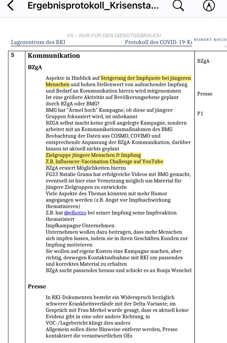Protokolle!
Sie wollten eine Impfchallenge für junge Menschen auf YouTube. Das is pervers. Für junge Menschen war COVID nie eine Gefahr! 

Nebenbei: ein allseits Bekannter <a href="/elhotzo/">E L   H O T Z O</a> wird auch erwähnt. Das passt!