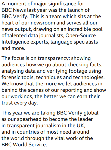 Great to see #BBCVerify lauded in the BBC's annual report. From covering Ukraine and Gaza to the UK election, the team's hard work is making a difference.

bbc.co.uk/aboutthebbc/do…