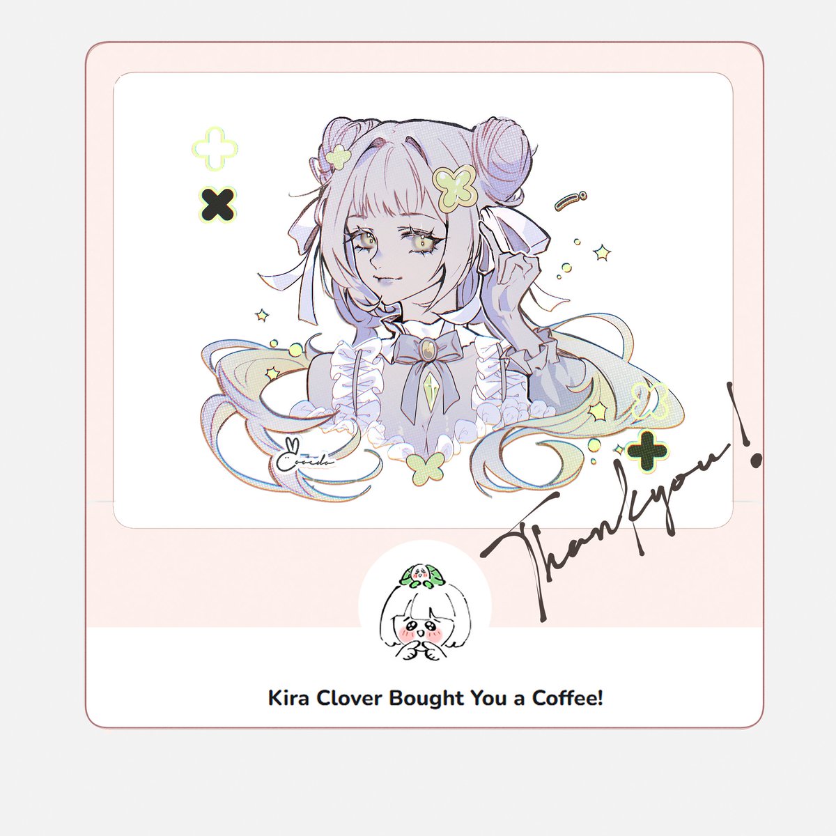 dooedo_'s tweet photo. #kofidoodles Thankyou for your support ໒꒰ྀི´ ˘ ` ꒱ྀིა 🍀 @kira_clover  #purikira https://t.co/ZcZZ40XgeU