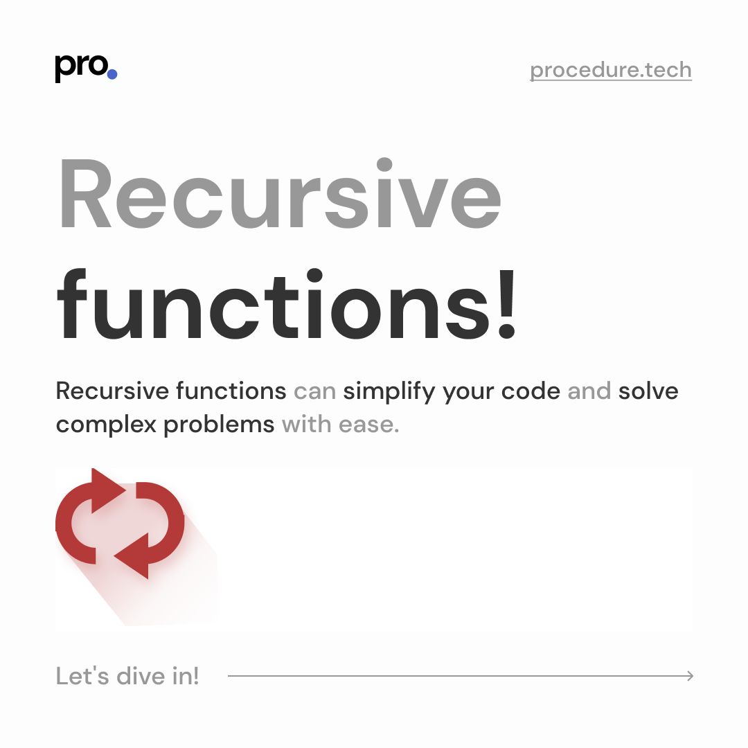 ProcedureHQ's tweet image. Understand how recursive functions work and why they’re important in software development.🤔🧑💻 #CodingTips #RecursiveFunctions #CodeSmart #softwaredevelopment