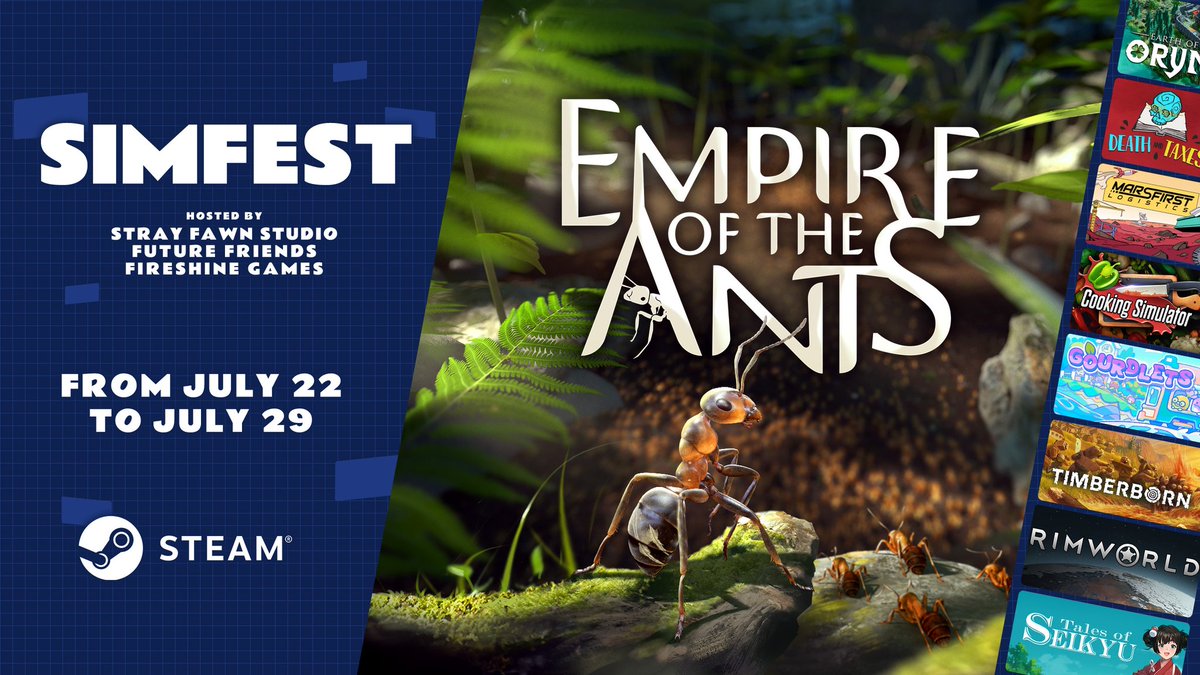 Enjoy one of the Empire of the Ant's tactical missions during #SimFest 2024!

🐜 store.steampowered.com/app/2287330/Em…

Check out the <a href="/Steam/">Steam</a> Page, and feel free to provide feedback or ask questions!