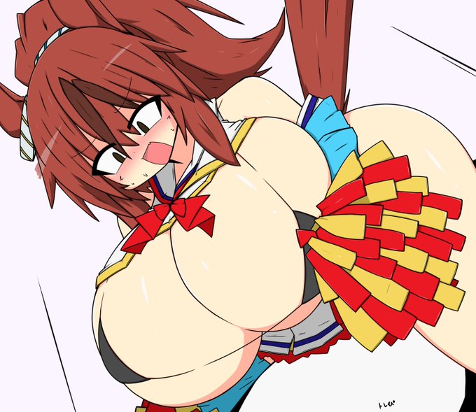 (でかくて)バランス崩して一緒に倒れこんじゃった絵🐴 