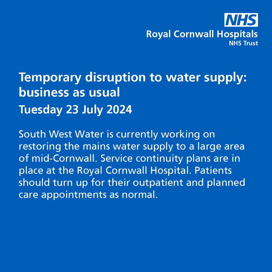 Temporary disruption to water supply: business as usual