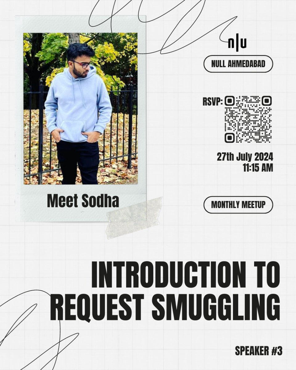 NullAhm's tweet image. Catch our next session with @_smile_hacker_  on &quot;Request Smuggling and Its Exploitation&quot;! Dive into how this web vulnerability works and how to defend against it.

RSVP: null.community/events/1025-ah…

#CyberSecurity #WebSec @null0x00 #nullahm