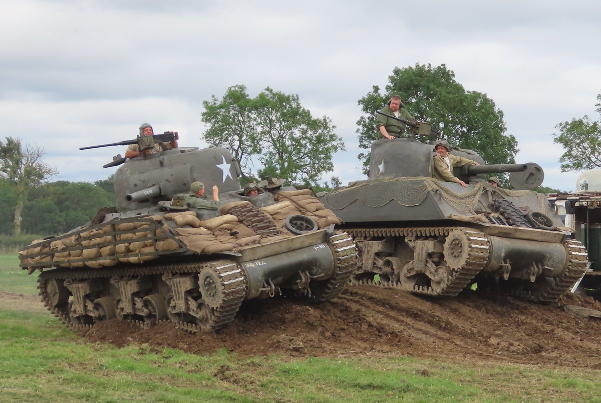 Tuesday Tank: Shermans at last weekend's We Have Ways Fest - one parked in the food area, and two running riot in the arena. Also great to chat to <a href="/TankieMike/">mike bennett 🇺🇦</a> and other folks around the showground. #WW2 <a href="/milmodelscene/">Military Model Scene</a> <a href="/USAS_WW1/">USAS: weather, avgeek, ships, tanks! 🇺🇲🌊🌪️</a> <a href="/jr_liscano/">Michael Liscano Jr.</a> #WHWF #WHWF24 #TankTuesday