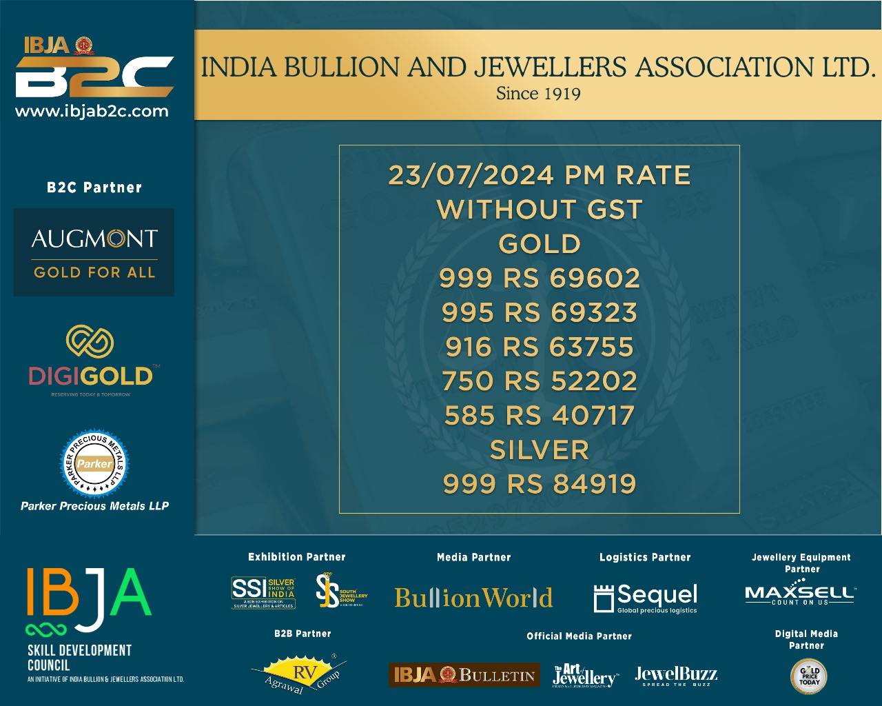 IBJA on X Gold and Silver Closing Rates for 23 07 2024 For more details contact Saurabh 91 9004120120 022 49098950 022 49098960 Follow us on Twitter https t lXovVzctug Follow us on