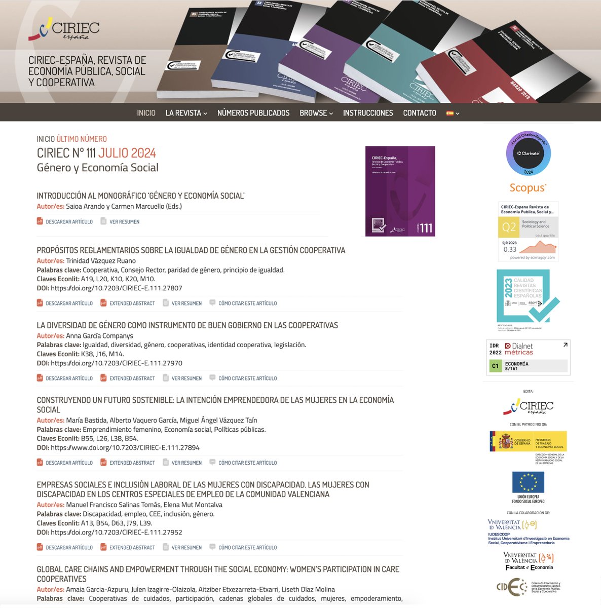 CIRIEC SP Journal (@ciriecspjournal) on Twitter photo New issue of CIRIEC Journal on Public, Social and Cooperative Economy #ciriecSPjournal
<a href="/ciriecSPjournal/">CIRIEC SP Journal</a> 1⃣1⃣1⃣
Monograph on #Gender and #SocialEconomy
Eds. <a href="/SaioaArando/">Saioa Arando</a> <a href="/cmarcuello/">Carmen Marcuello</a>
📑 ciriec-revistaeconomia.es/en/issue/?num=…
#Coops #SocEnt #Equality #Women #Empowerment #GlassCeiling
<a href="/CIRIEC_Esp/">CIRIEC-España</a> New issue of CIRIEC Journal on Public, Social and Cooperative Economy #ciriecSPjournal
<a href="/ciriecSPjournal/">CIRIEC SP Journal</a> 1⃣1⃣1⃣
Monograph on #Gender and #SocialEconomy
Eds. <a href="/SaioaArando/">Saioa Arando</a> <a href="/cmarcuello/">Carmen Marcuello</a>
📑 ciriec-revistaeconomia.es/en/issue/?num=…
#Coops #SocEnt #Equality #Women #Empowerment #GlassCeiling
<a href="/CIRIEC_Esp/">CIRIEC-España</a>