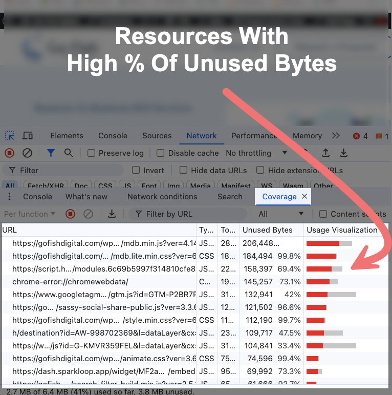 Technical SEO Tip: Chrome's "Coverage" report identifies files with a large amount of unused JavaScript &amp; CSS, showing your most inefficient resources: 

This is a great tip I remember reading from <a href="/BritneyMuller/">Britney Muller</a> awhile back. She showcased how you can use Chrome's Coverage report
