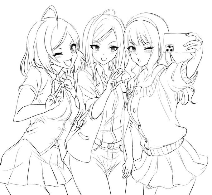 韓国組可愛いですよねって絵です。 