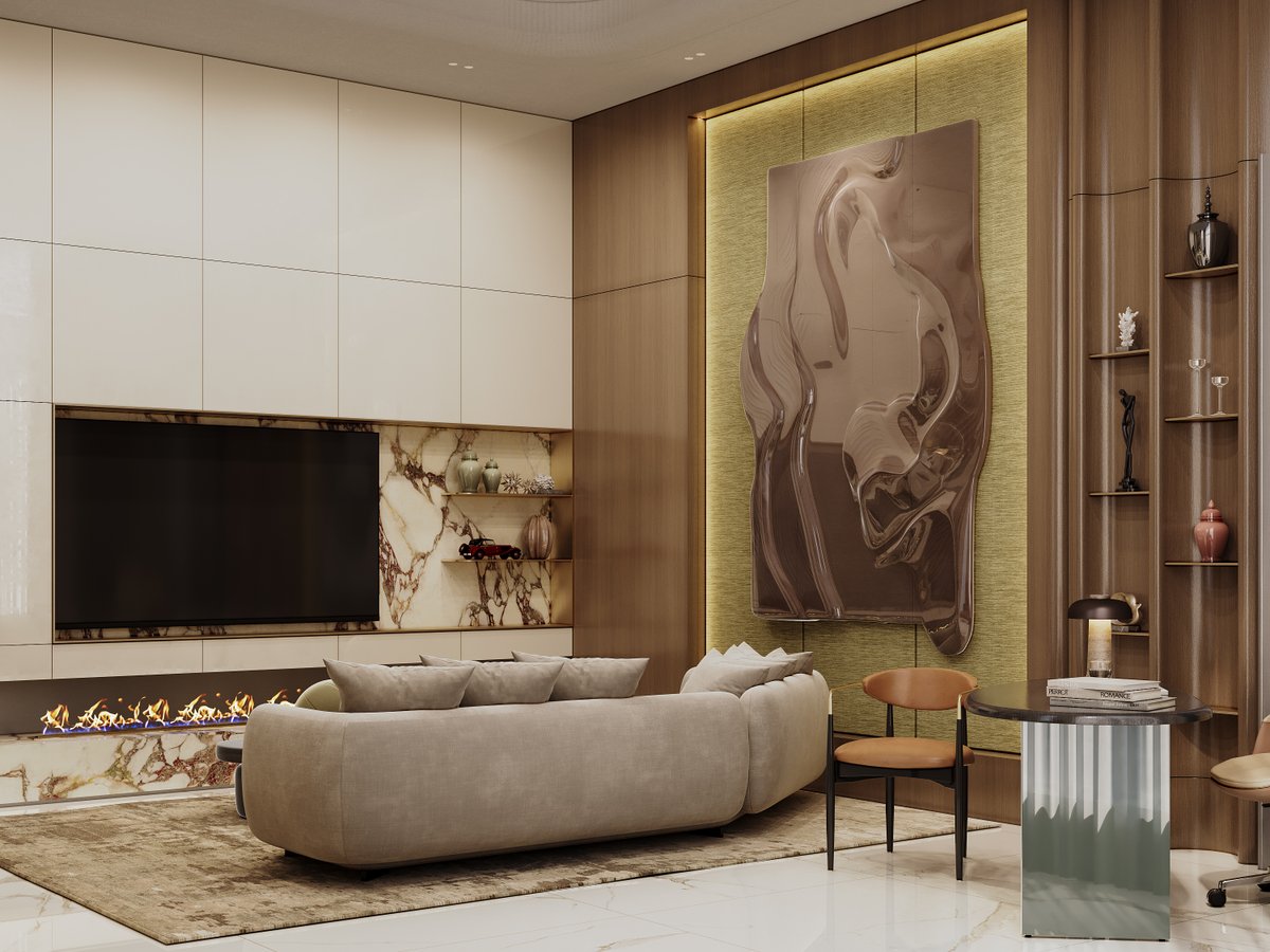 group_imaker's tweet photo. This sitting area, designed by iMaker, is a luxurious man cave within a grand mansion. 🏡 The color palette features warm earth tones and rich wood finishes, creating an inviting atmosphere.
#ManCave #LuxuryLiving #ContemporaryDesign #iMaker #ModernLifestyle #InteriorDesig https://t.co/I6asg4ZYZn