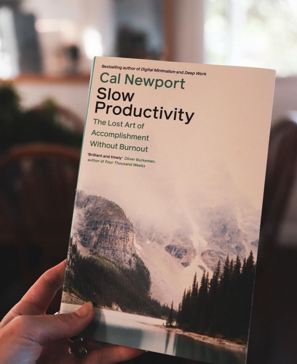 Just finished ‘Slow Productivity: The Lost Art of Accomplishment Without Burnout’ by Cal Newport. Highly recommend! #BookReview #ProductivityReads