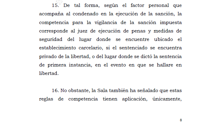 Melovides's tweet photo. La vigilancia de la sanción impuesta es competencia del juez de ejecución de penas y medidas de seguridad del lugar del establecimiento carcelario si el sentenciado está preso, o del lugar de la sentencia de primera instancia si está en libertad. https://t.co/2y4ZTw3qOP https://t.co/C8UlblhhQx