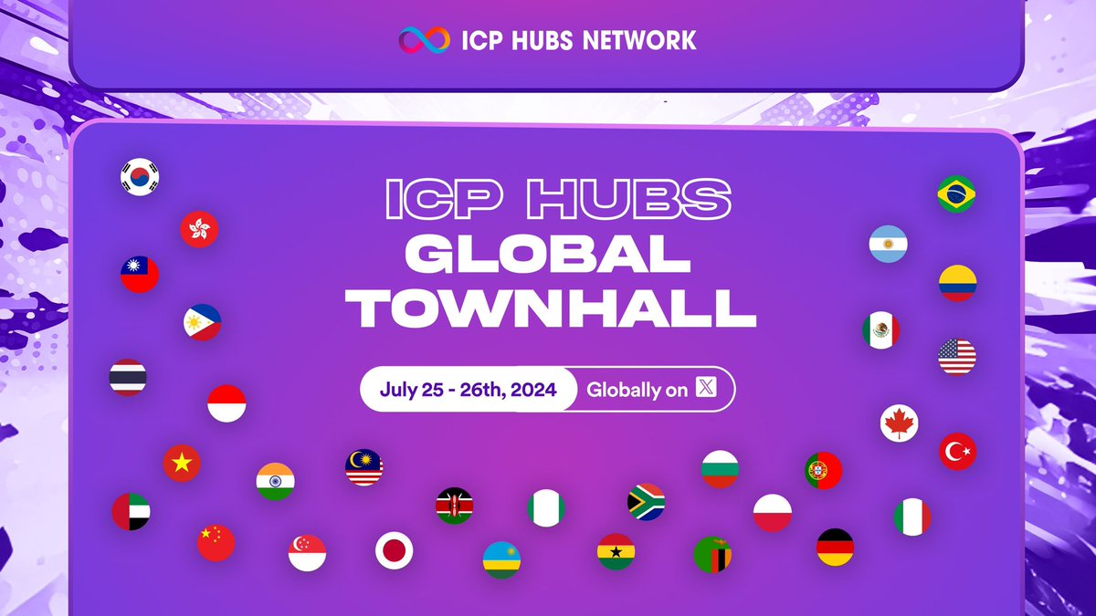 icphub_KE's tweet image. 🚀 Reminder: Biggest Cross-Chain Event of Summer 2024!

🌟 Event: 2nd ICP HUBS NETWORK Global Townhall
📅 Dates: 25th of July
🔗 Register here: lu.ma/icp-global-tow… and set a reminder to join the Twitter Space: 

We're teaming up with @icphub_NG 🇳🇬,…