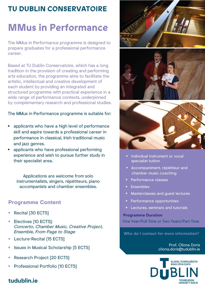 TU Dublin Conservatoire (@tuconservatoire) on Twitter photo Apply for the MMus in Performance degree today!
<a href="/WeAreTUDublin/">TU Dublin / OT Baile Átha Cliath</a> #tudublinconservatoire #MMus #MastersofMusic #ApplyNow #CareerinMusic #Masters #degree #performance Apply for the MMus in Performance degree today!
<a href="/WeAreTUDublin/">TU Dublin / OT Baile Átha Cliath</a> #tudublinconservatoire #MMus #MastersofMusic #ApplyNow #CareerinMusic #Masters #degree #performance