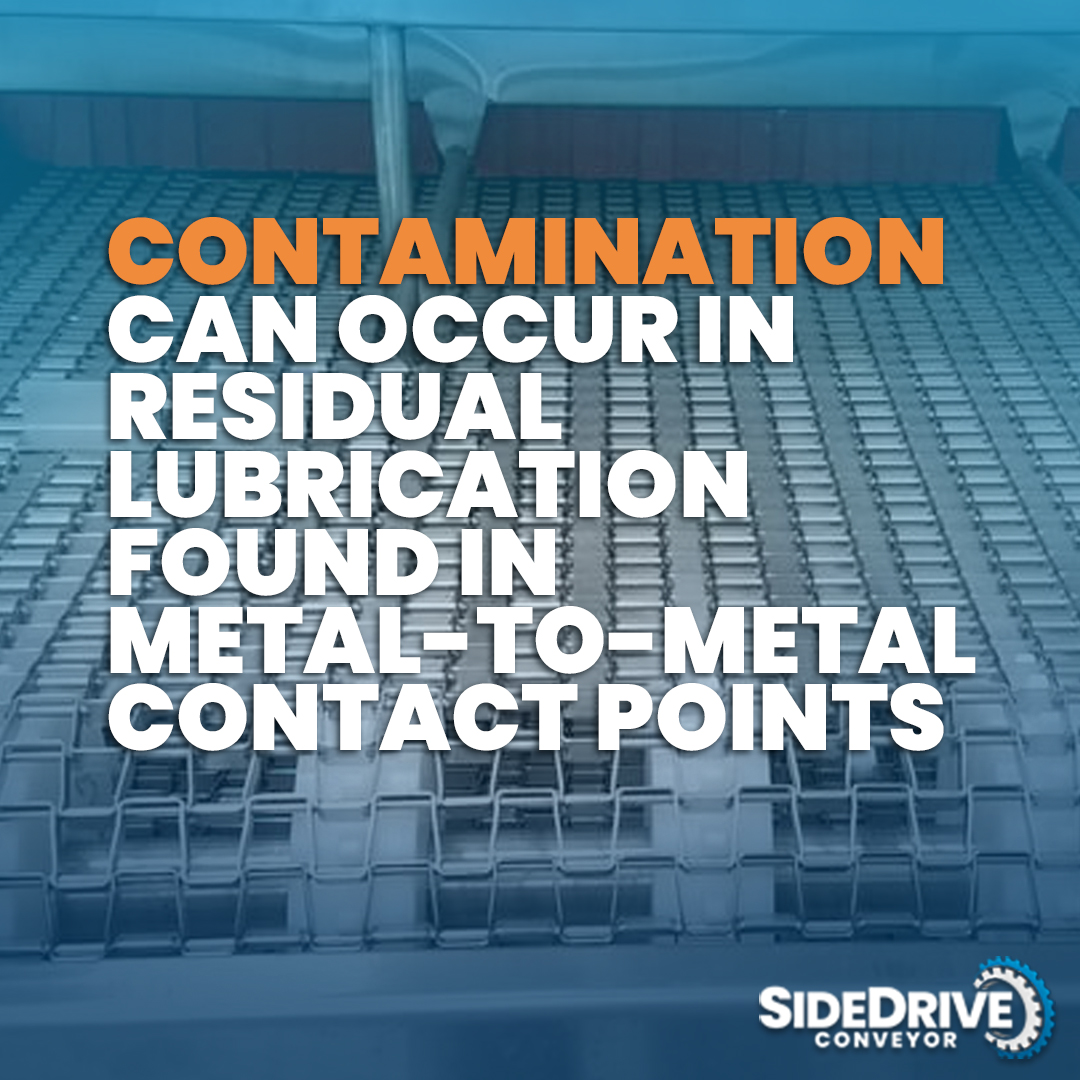 High friction points with metal belting can require lubrication, and contamination can occur in residual lubrication found in metal-to-metal contact points. #spiralconveyor #conveyorsolutions #foodprocessing #sanitaryconveyors hubs.li/Q02GG0LH0